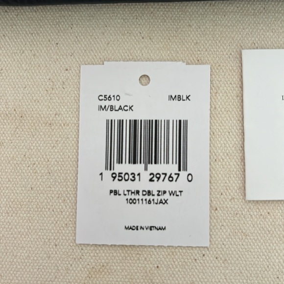 Coach Double Zip Wristlet Black Pebbled Leather - Picture 7 of 7